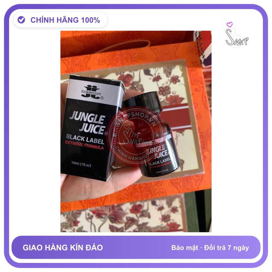 Chai hít tăng khoái cảm Popper lockerroom 10ml Popper 10ml USA Jungle juice, Nắp đỏ cực mạnh, che Tên sp