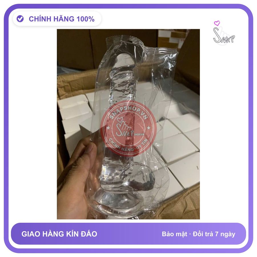 Đồ chơi người lớn Dương vật giả 20cm silicon trong suốt cao cấp, che tên sp