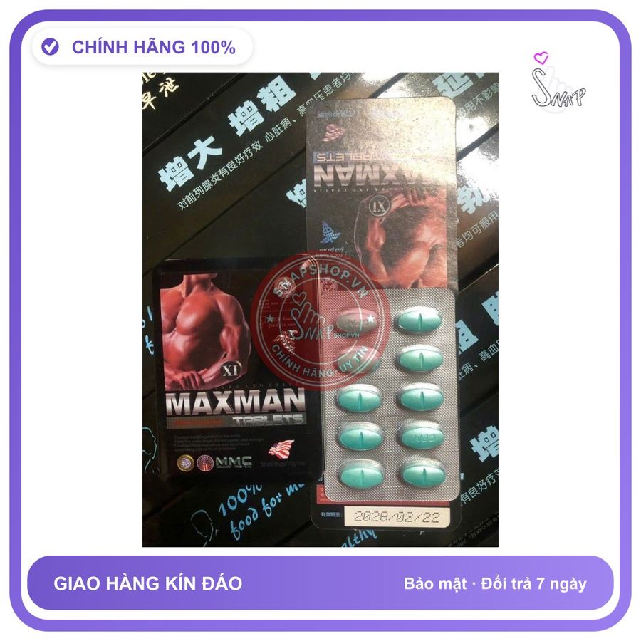 Viên uống hỗ trợ sinh lý nam MAXMAN Maxman chính hãng, loại mạnh hộp 10 viên