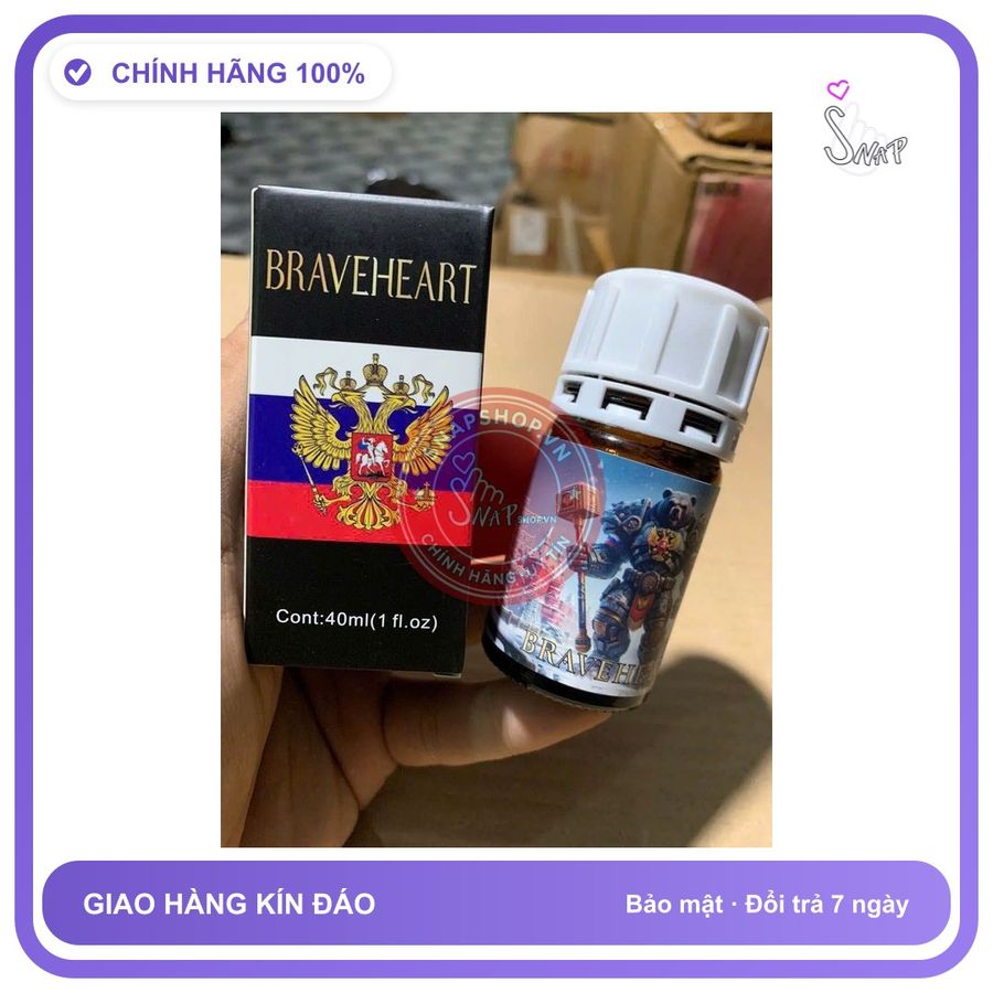 Chai hít tăng khoái cảm Popper BRAVEHEART 40ml Popper 40ml USA CỰC Mạnh, Ko dùng cho ng mới