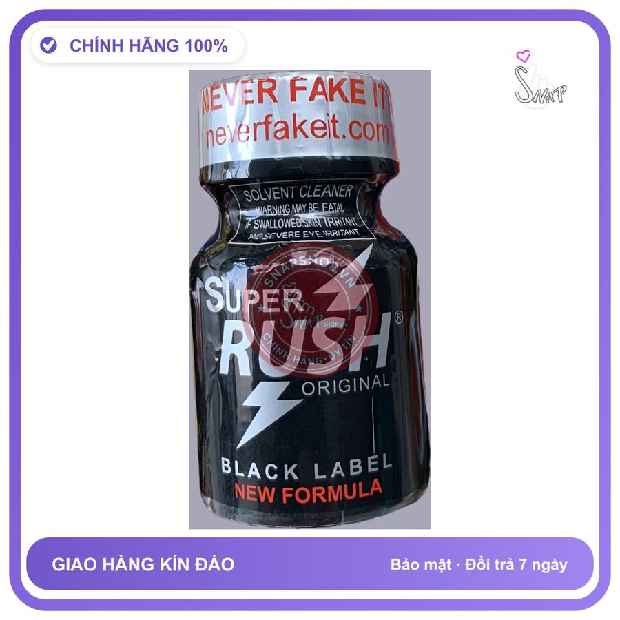 Chai hít tăng khoái cảm Popper SUPER RUSH 10ml Popper 10ml USA Rush nắp đỏ, cực mạnh, phê