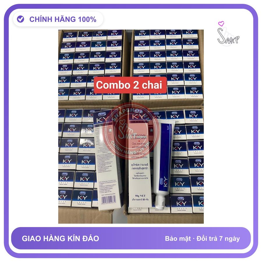 Gel bôi trơn KY 2 chai gel bôi tron tuýp 50g, che tên sp