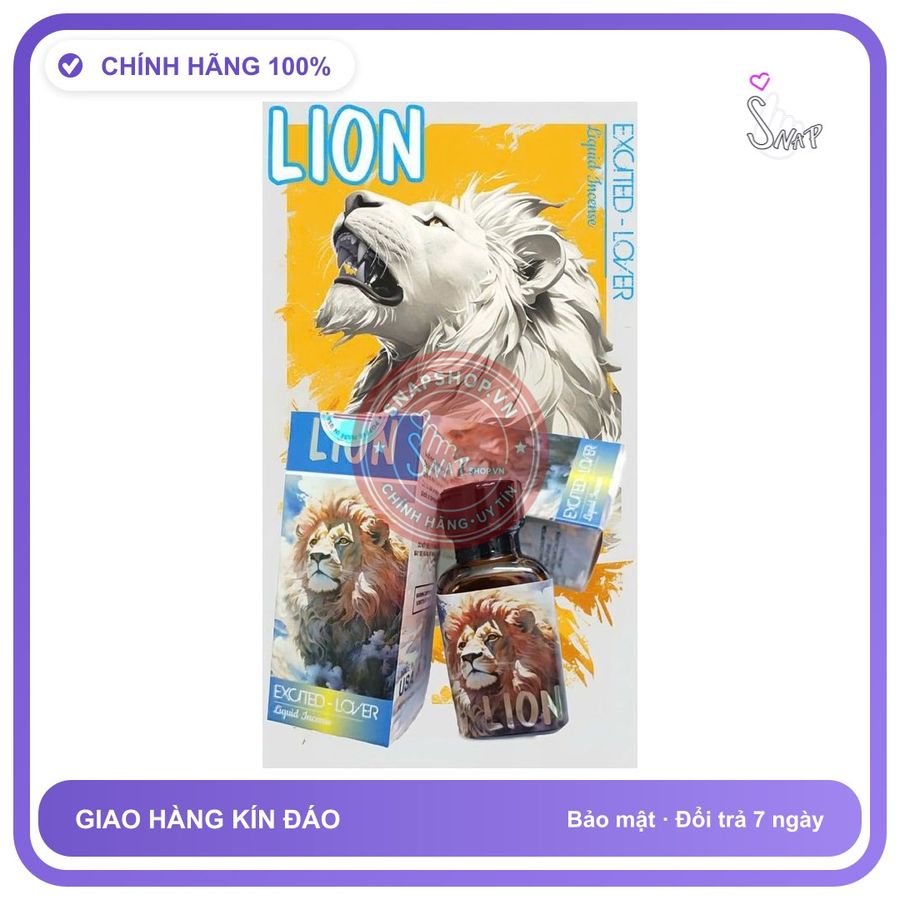 Chai hít tăng khoái cảm Popper LION 30ml Popper 30ml USA, Không Cồn, Mạnh Phê, che tên sp