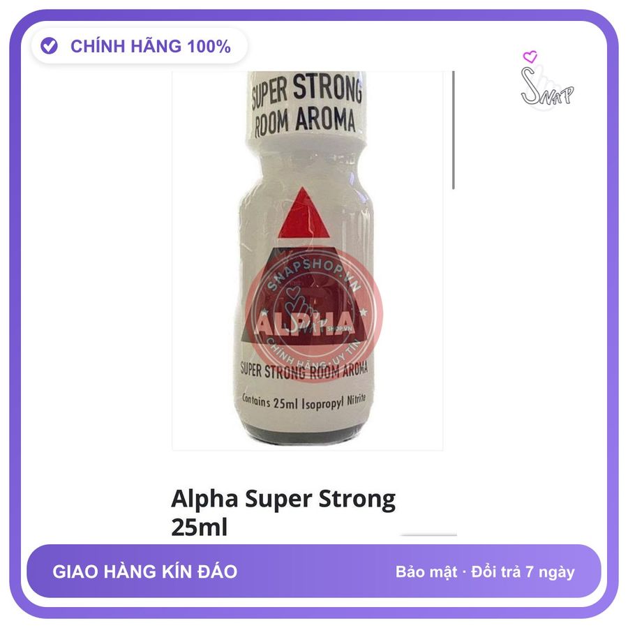 Chai hít tăng khoái cảm Popper ALPHA 25ml Popper 25ml châu âu cực mạnh, cho ng lờn nặng, che tên sp