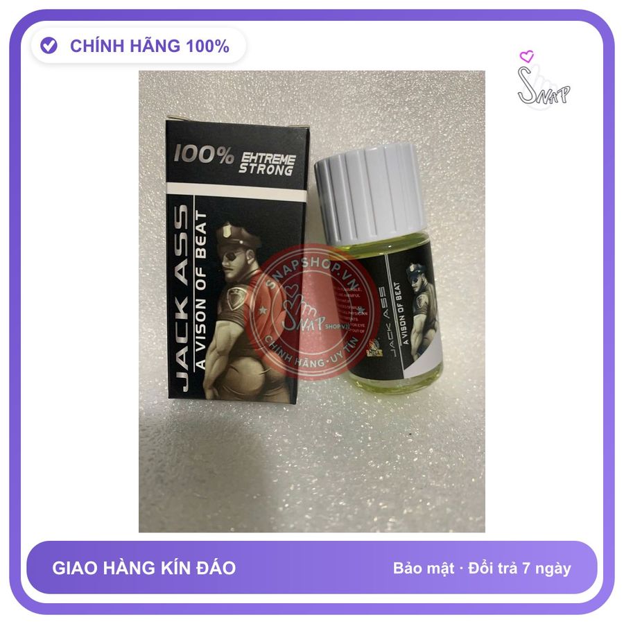 Chai hít tăng khoái cảm Popper JACK ASS 40ml Popper 40ml USA, Kích Thích Khoái Cảm Cực Mạnh, Tác Dụng Phê Tức Thì, Che Tên Sản Phẩm