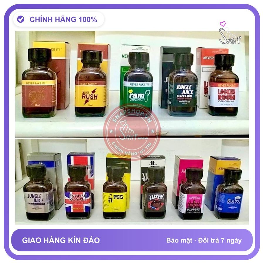 Chai hít tăng khoái cảm Popper JUNGLE JUICE 30ml Chai hít Popper 30ml USA, lấy ngẫu nhiên, giúp tăng hưng phấn cực mạnh, tác dụng ngay lập tức, che tê
