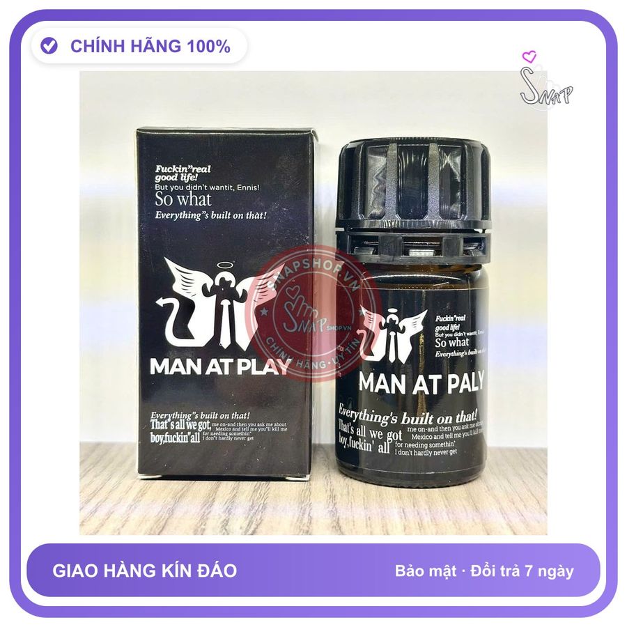 Chai hít tăng khoái cảm Popper MAN AT PLAY 40ml Popper 40ml, Mùi Dịu, Ko Cồn, Mạnh, Phê Lâu,Che Tên SP