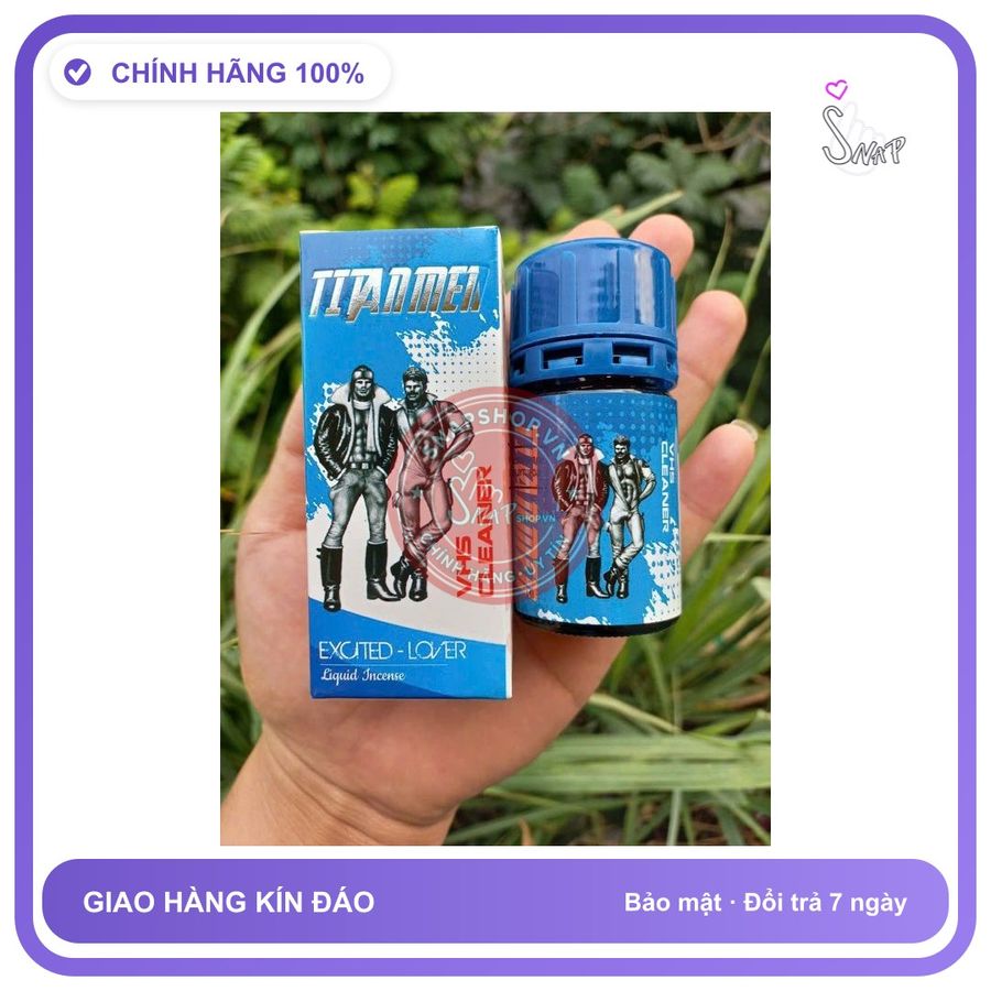 Chai hít tăng khoái cảm Popper TITANMEN 40ml Chai hít trực tiếp vào mũi, popper 40ml, giúp tăng hưng phấn cực mạnh, tác dụng phê tức thì