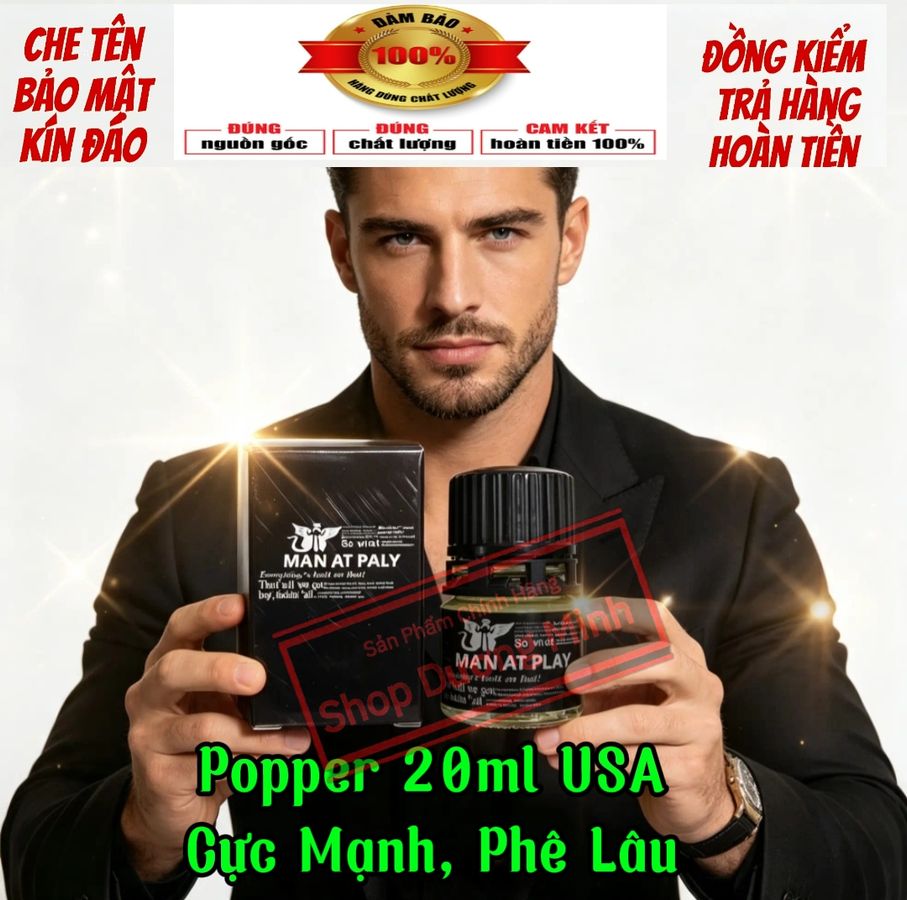 Popper 20ml USA, Hàng Chính Hãng, Dòng Mạnh Phê Lâu, Che Tên, Kín Đáo