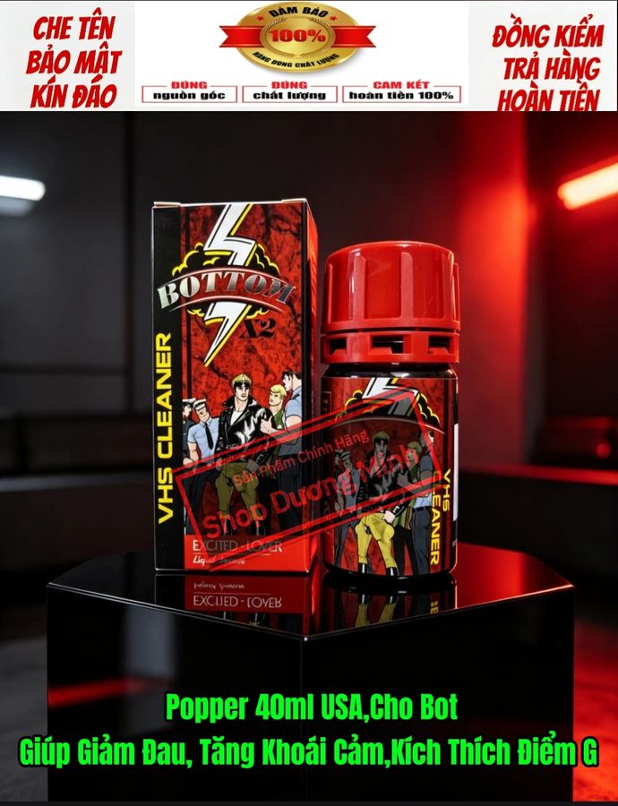 Popper 40ml USA, Hàng Chính Hãng, Cực Mạnh,Dùng Cho Bot, Giúp Hỗ Trợ Giảm Đau, Tăng Khoái Cảm, Kích Thích Điểm G 