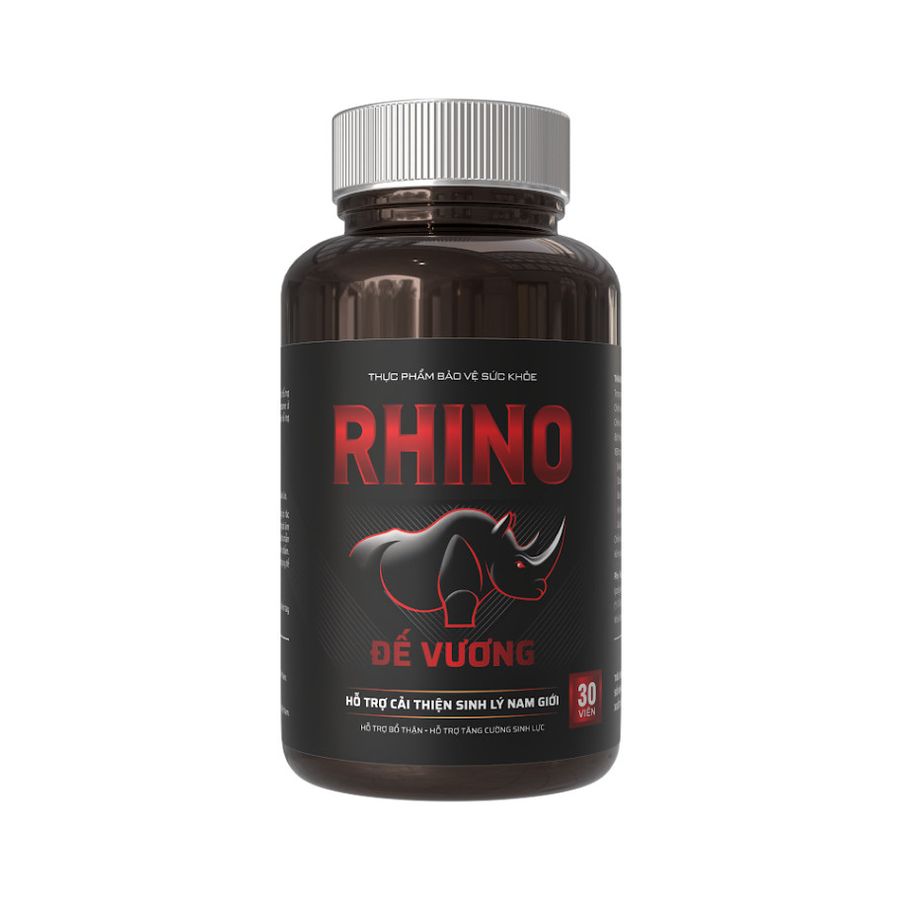 RHINO ĐẾ VƯƠNG - Viên Uống Hỗ Trợ Sinh Lý Nam Giới, Bổ Thận Tráng Dương, Tăng Testosterone 30 Viên