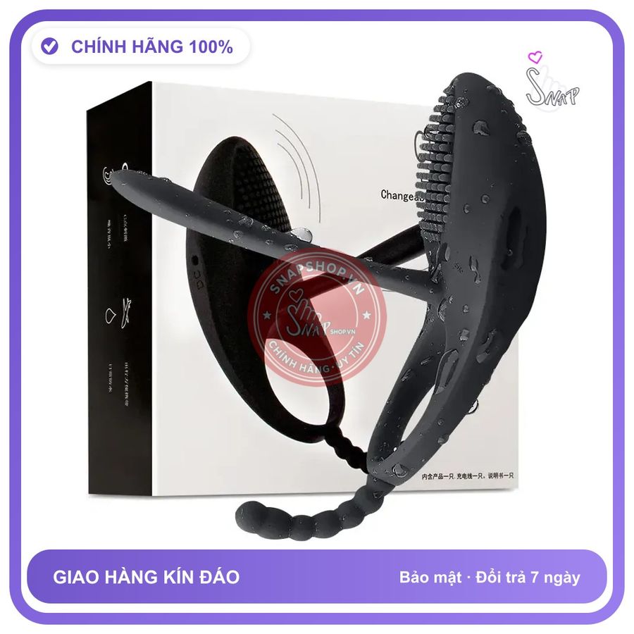 (Che Tên) Vòng Đeo Dương Vật Rung Lưỡi Liếm Sạc USB —7 Chế Độ, Chống Nước Bảo Mật Tuyệt Đối
