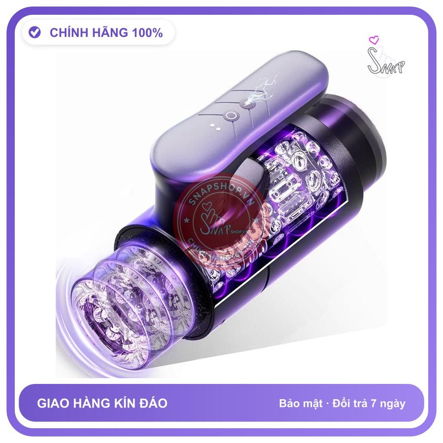 (Che Tên) Máy Sục Tự Động Cho Nam Sylvia — Tay Cầm Chữ L Trợ Lực, 9 Chế Độ Dập Nhấp Chuẩn Auth