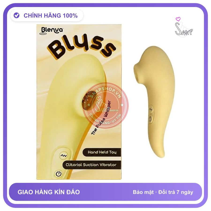 (Che Tên) Máy Rung Hút Âm Vật Blenva Blyss — 10 Chế Độ Xung Khí, Không Cọ Xát Lên Da Hộp Trắng Kín