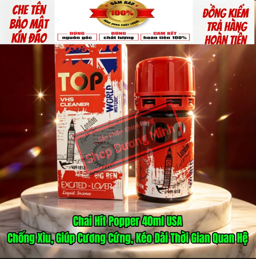 Chai Hít Popper nước 40ml USA, Công Thức Mới, Mạnh Tuyệt Đối, Chống Xìu , Giúp Cương Cứng,Phê Kéo Dài 