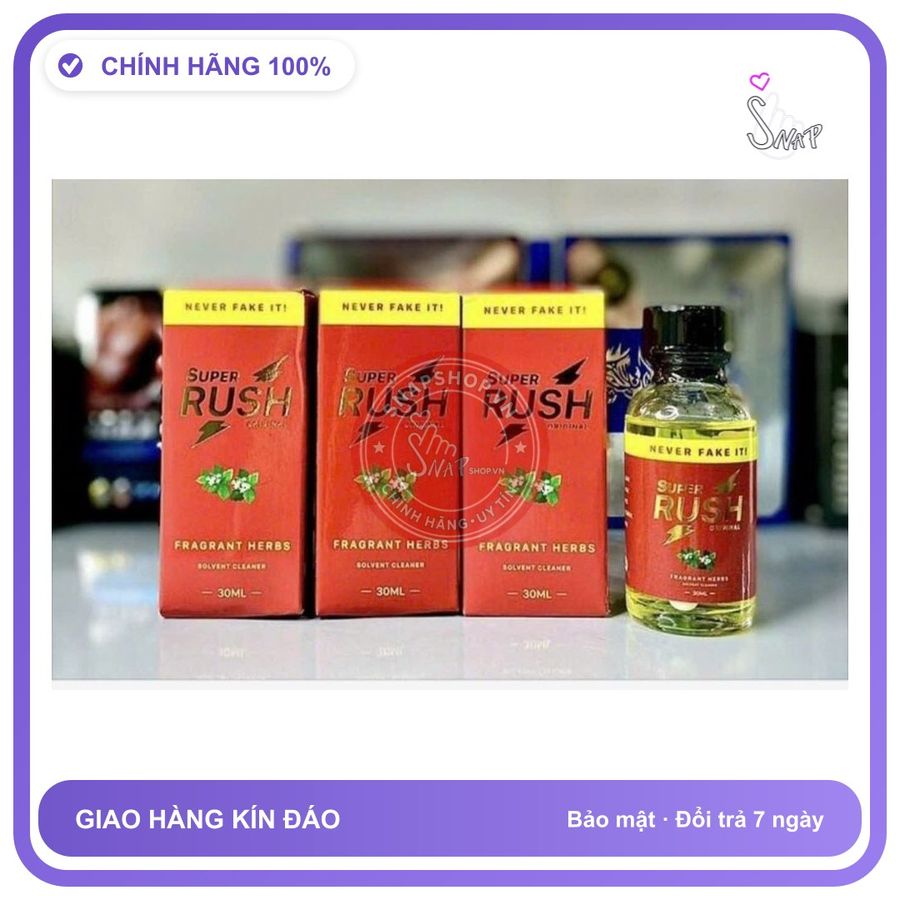 Chai hít tăng khoái cảm Popper super rush 30ml Chai hít Popper 30ml USA, Cho Nam Nữ, Tác Dụng Cực Mạnh, Hít Xong Phê Liền