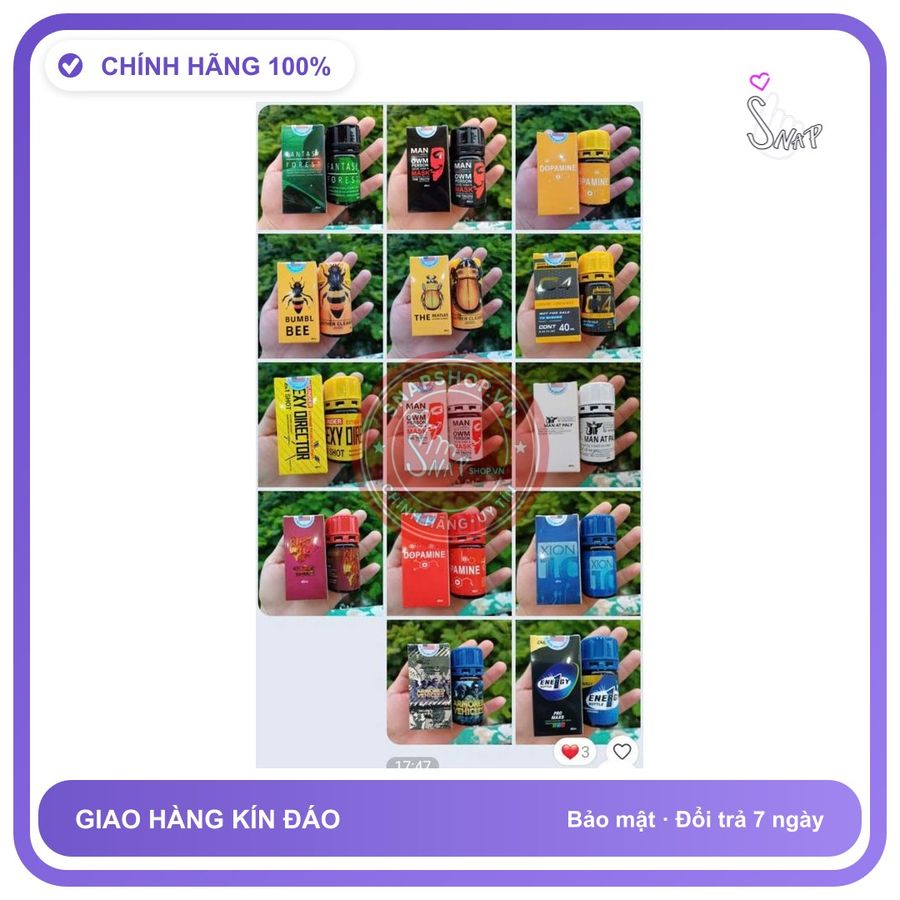 Chai hít tăng khoái cảm Popper 40ml Popper 40ml USA, Lấy Ngẫu Nhiên, Dòng Cực Mạnh, Phê Lâu, Tác Dụng Nhanh