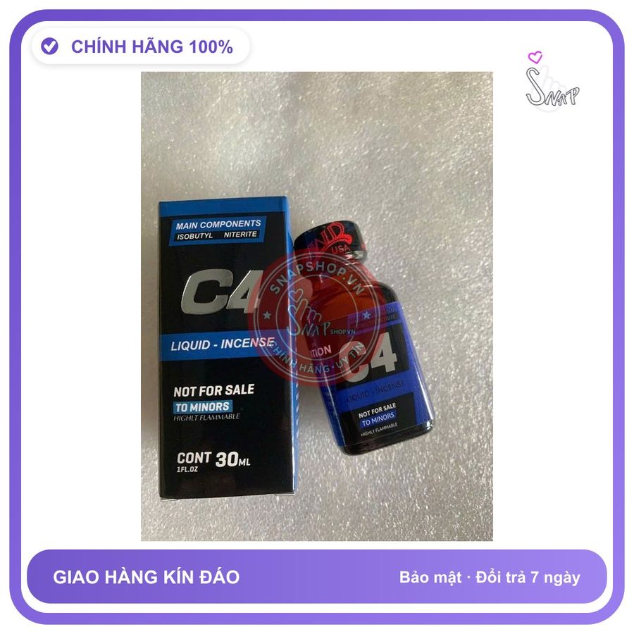 Chai hít tăng khoái cảm Popper C4ID 30ml Popper C4 30ml USA, Giúp Hỗ Trợ Sinh Lý, Tăng Cường Hưng Phấn, Kích Thích Nhanh