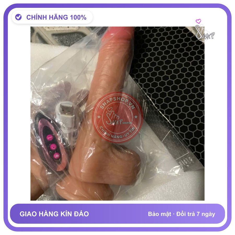 Đồ chơi người lớn Dương vật giả 21cm, rung xoay, rung tê sướng, che tên sản phẩm bảo mật kín đáo