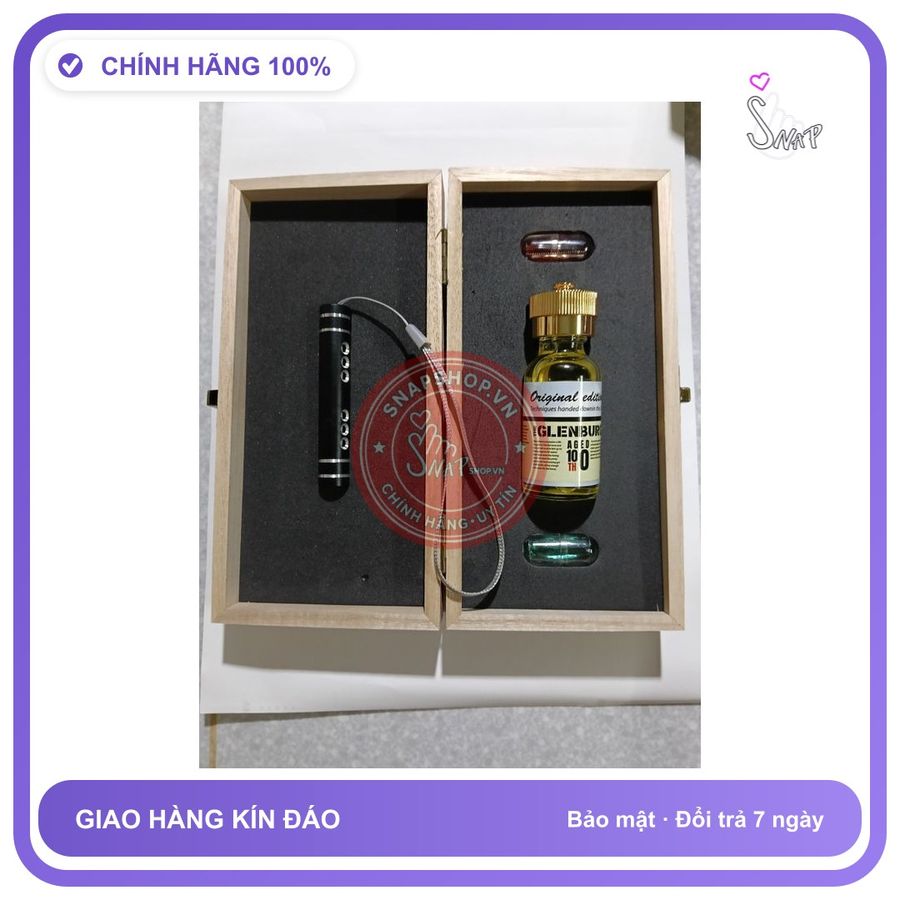 Chai hít tăng khoái cảm Popper GLENBUR 30ml Popper 30ml Hộp Gỗ Cao Cấp, Hương Thơm, Kích Thích Cực Mạnh, Tác Dụng Tức Thì, che tên sản phẩm bảo mật kí
