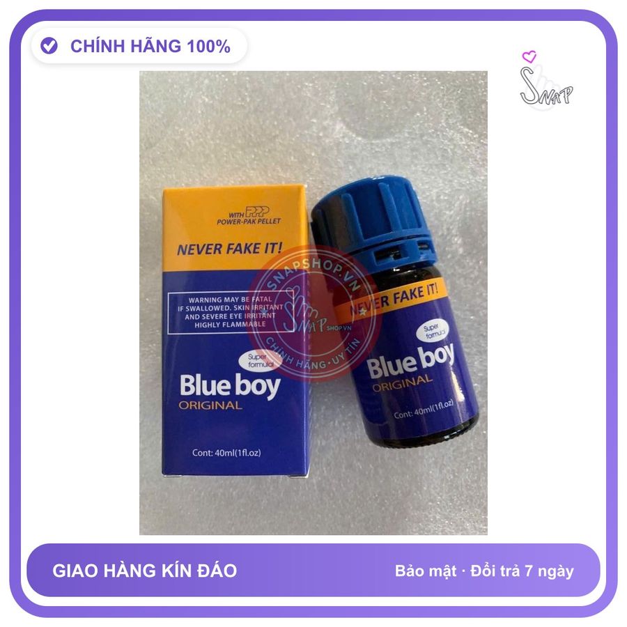 Chai hít tăng khoái cảm Popper Blue boy 40ml Chai hít tăng kích thích cực mạnh, popper 40ml, tác dụng tức thì, bao phê