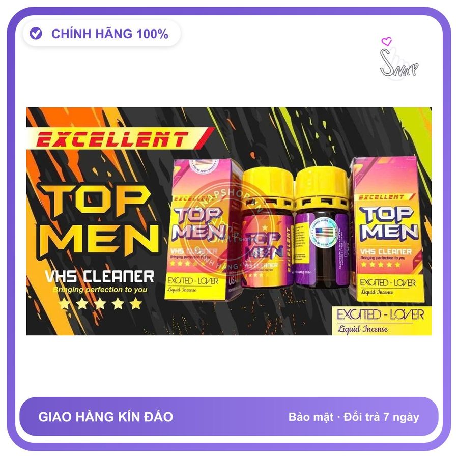 Chai hít tăng khoái cảm Popper TOP MEN 40ml Popper 40ml USA, Cho Top Men, Hỗ Trợ Tăng Khoái Cảm, Chống Xìu, Cương Cứng, Phê Lâu