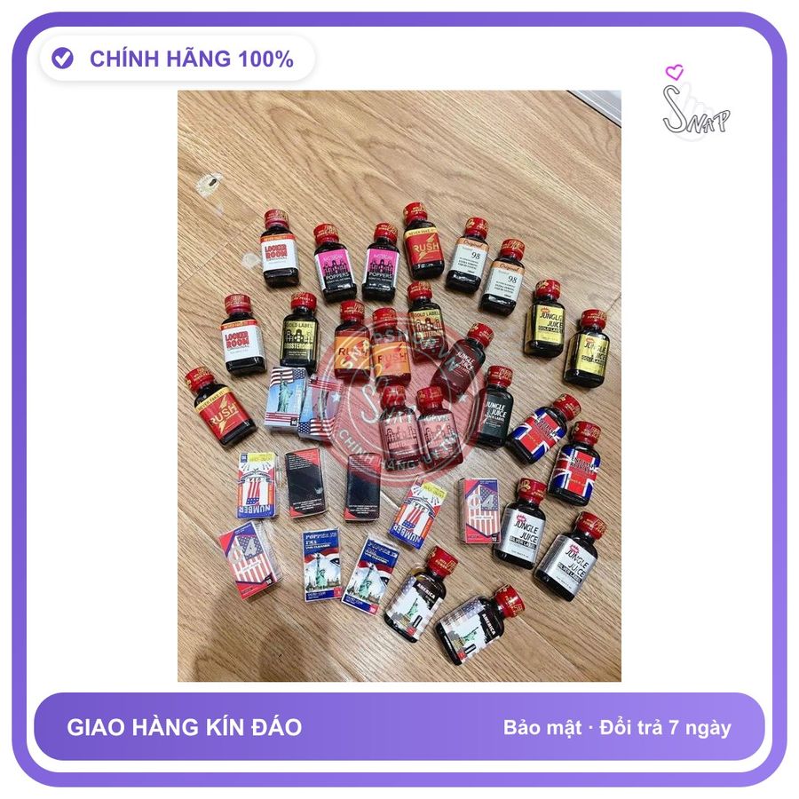 Chai hít tăng khoái cảm Popper RUSH 30ml Popper 30ml USA, Hàng Chính Hãng, Kích Thích Cực Mạnh, Tác Dụng Tức Thì, Lấy Ngẫu Nhiên