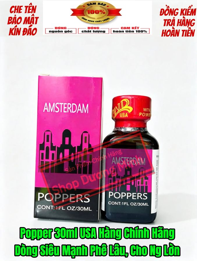 Popper 30ml USA, Hàng Chính Hãng, Dòng Cao Cấp Cực Mạnh,Hoàn Tiền Nếu Hít Ko Phê