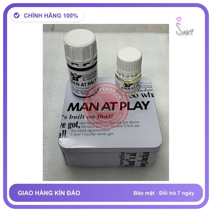 Chai hít tăng khoái cảm Popper MAN AT PLAY Popper Cao Cấp Hộp 2 Chai, Dòng Chính Hãng Cực Mạnh, Phê Lâu, Cho Ng Lờn, Tác Dụng Phê Cực Nhanh