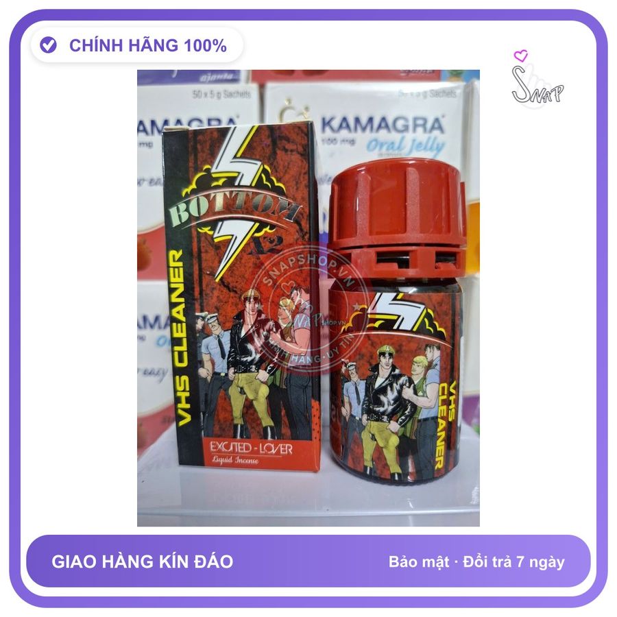 Chai hít tăng khoái cảm Popper VHS CLEANER Chai hít kích thích điểm G, tác dụng cực nhanh, phê tức thì