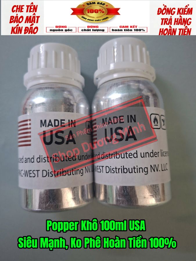 Popper khô 100ml , Tác Dụng Hưng Phấn Cực Mạnh, Kích Thích Khoái Cảm Cực Nhanh, Che Tên Sản Phẩm 