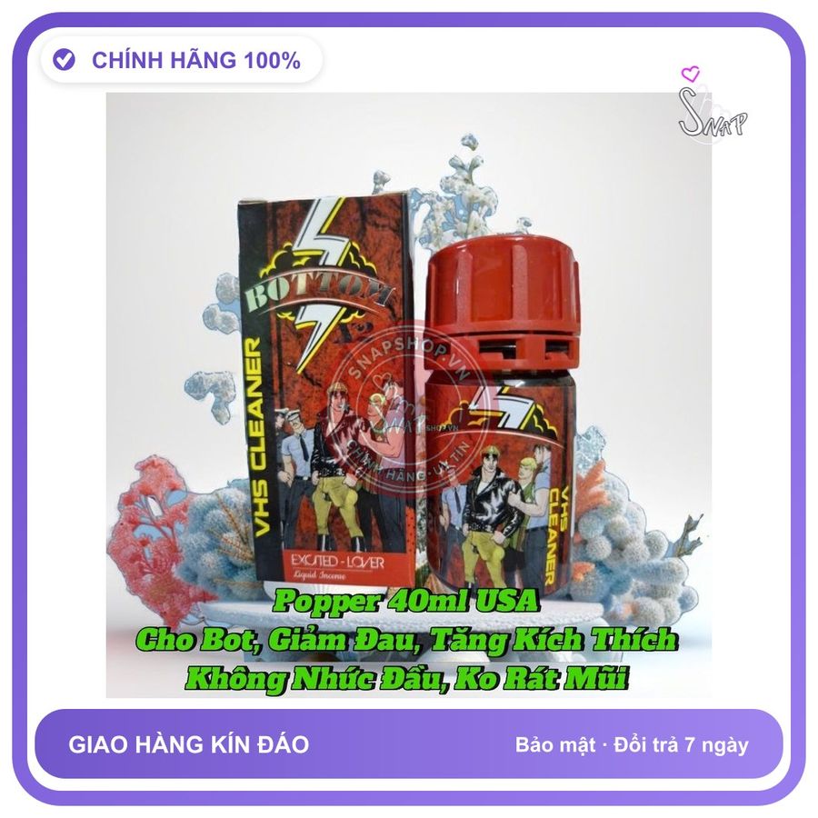 Chai hít tăng khoái cảm Popper Bottom 40ml Popper 40ml USA, Cho Bot Giúp Hỗ Trợ Giảm Đau, Tăng Khoái Cảm, Hít Xong Phê Liền