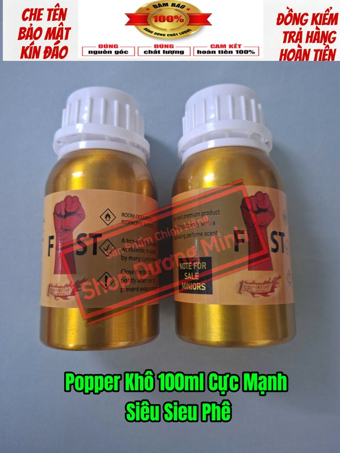 Chai Hít Popper khô 100ml, Tác Dụng Cực Mạnh, Cho Ng Chơi BDSM, Che Tên 