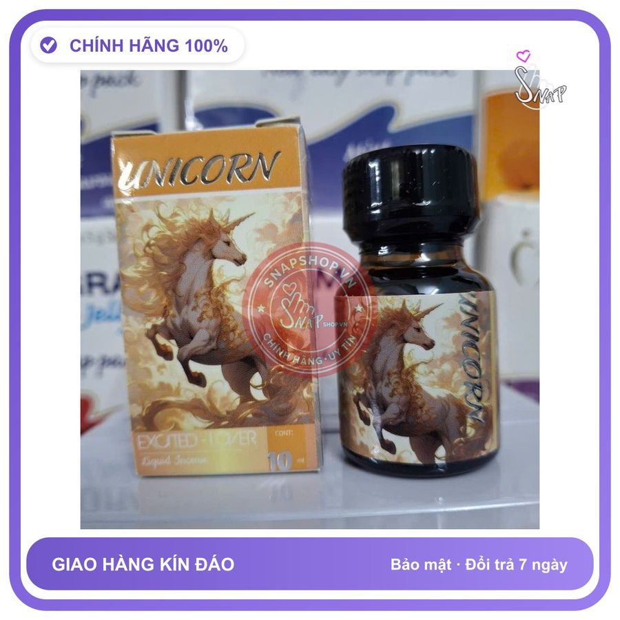 Chai hít tăng khoái cảm Popper UNICORN 10ml Popper 10ml Usa Cao Cấp, che tên sản phẩm bảo mật kín đáo