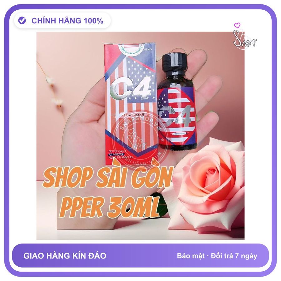 Chai hít tăng khoái cảm Popper C4 Chai hít trực tiếp vào mũi, kích thích hưng phấn cực mạnh,tác dụng cực mạnh, che tên sản phẩm bảo mật kín đáo