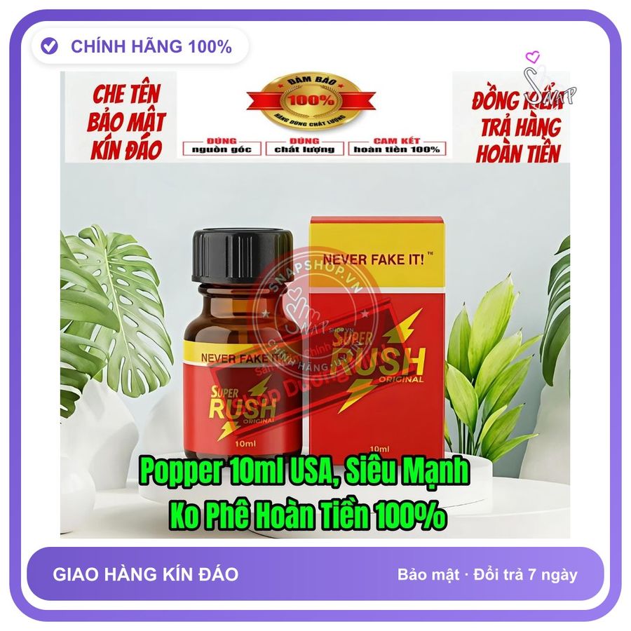 Chai hít tăng khoái cảm Popper Super Rush 10ml Hàng Mới Về Popper 10ml USA, Hàng Chính Hãng, Cực Mạnh, Giá Ưu Đãi Tại Nhà Thuốc Sức Khoẽ