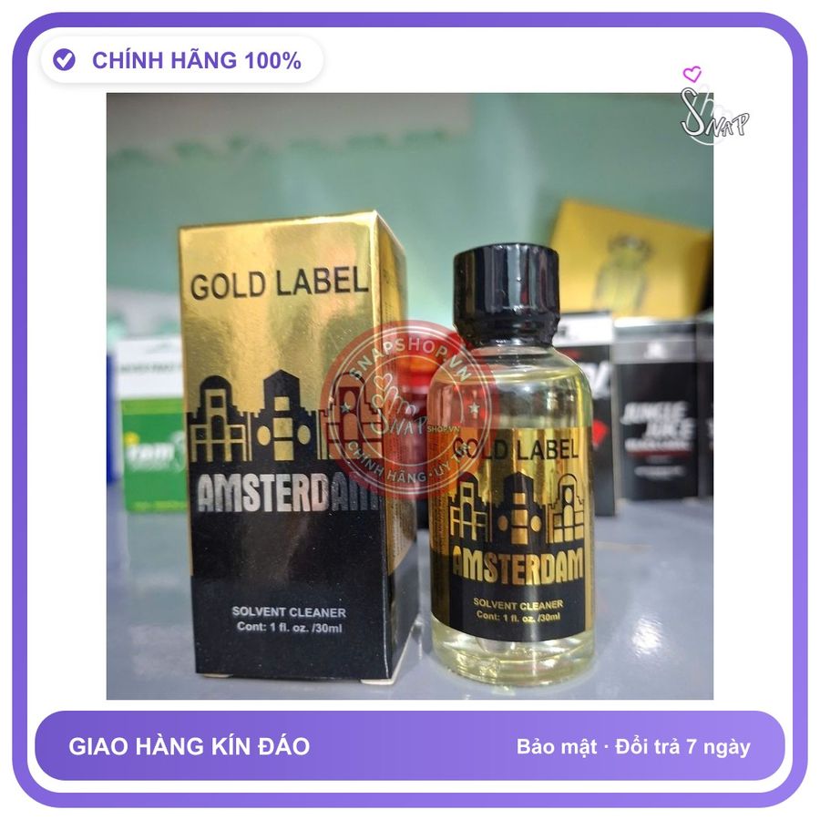 Chai hít tăng khoái cảm Popper GOLD LABEL 30ml Popper, 30ml USA, Hàng Chính Hãng, Mạnh, Phê Lâu, che tên sản phẩm bảo mật kín đáo