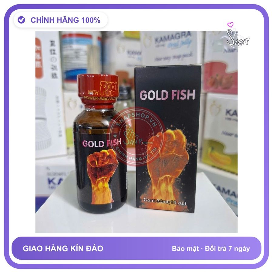Chai hít tăng khoái cảm Popper GOLD FISH Popper USA, Hàng Chính Hãng, Cực Mạnh, Cho Ng Lờn, che tên sản phẩm bảo mật kín đáo
