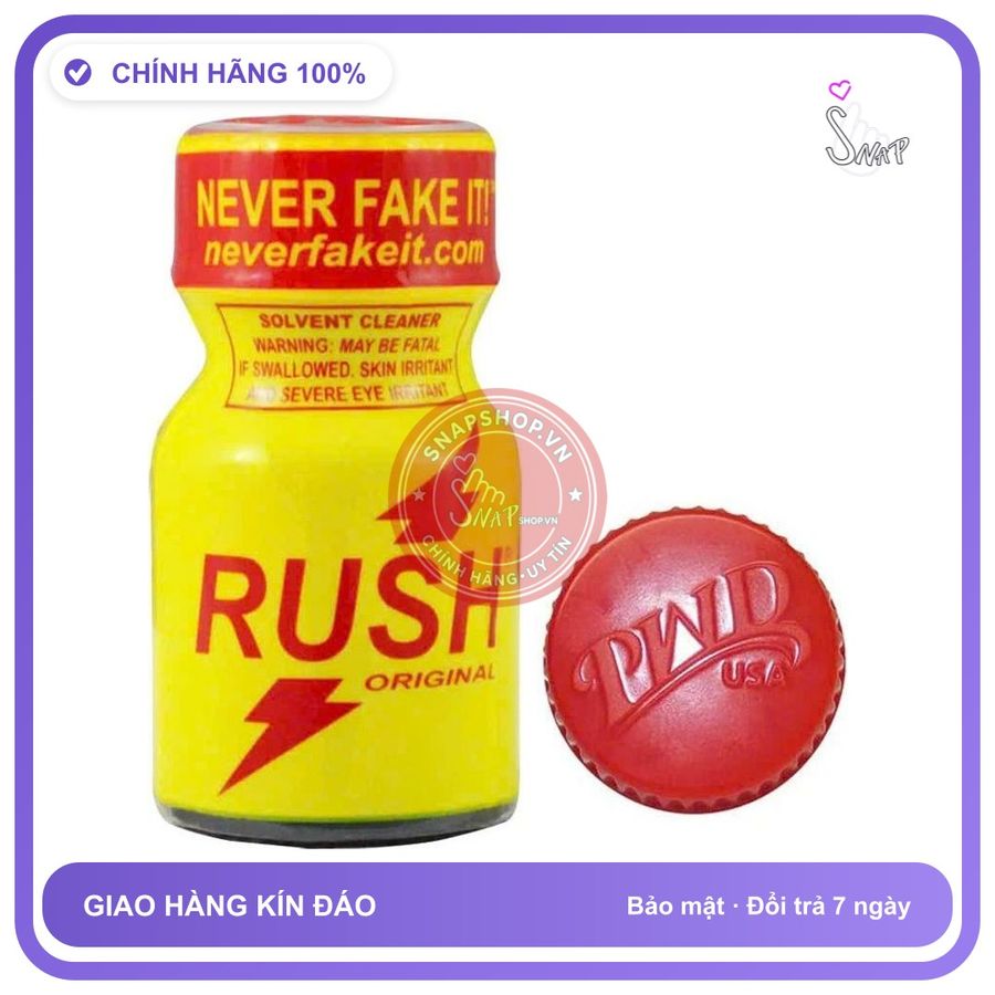 Chai hít tăng khoái cảm Popper RUSH 10ml Hàng công ty Popper 10ml Dòng Truyền Thống, Cao Cấp, Cực Mạnh, che tên sản phẩm bảo mật kín đáo