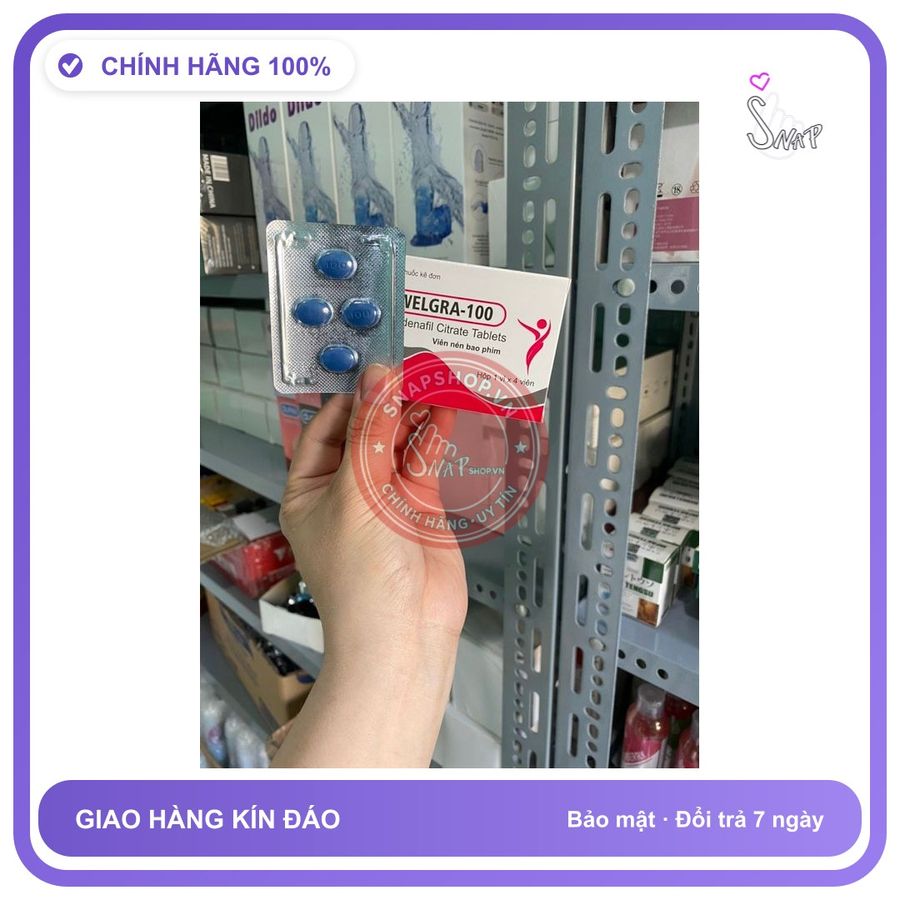Viên uống hỗ trợ sinh lý nam VELGRA-100 Thuốc tăng cường sinh lý cho nam,kích thích cương cứng, kéo dài thời gian quan hệ 90 phút, che tên sản phẩm bả