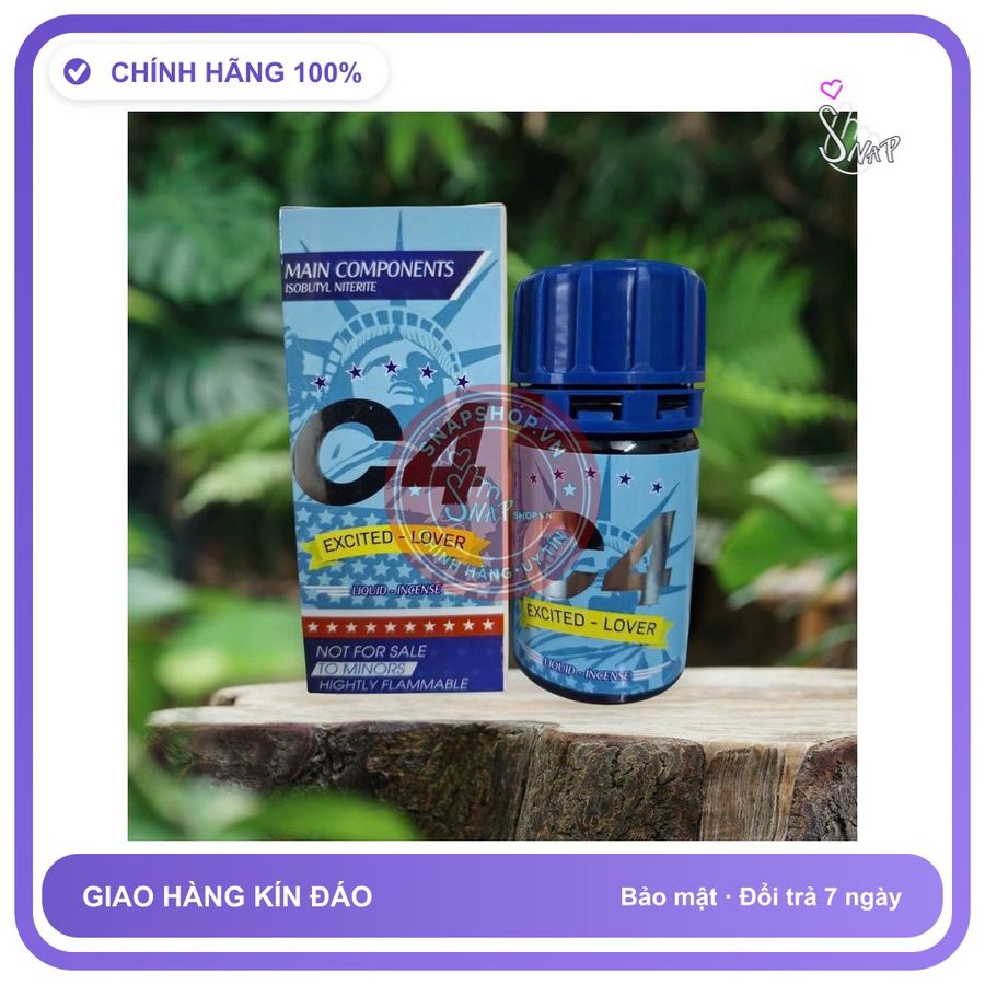 Chai hít tăng khoái cảm Popper C4 40ml Popper 40ml USA Hàng Cao Cấp, che tên sản phẩm bảo mật kín đáo