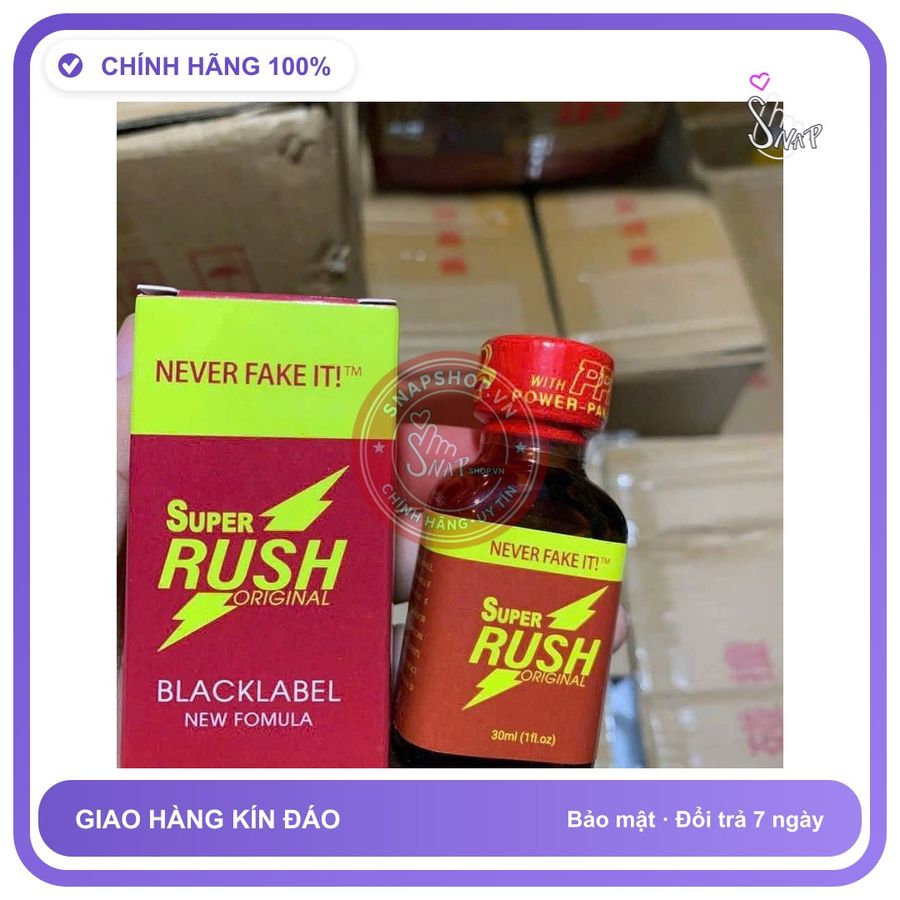 Chai hít tăng khoái cảm Popper Super Rush 30ml Popper 30ml USA, Hàng Chính Hãng, Giá Sỉ, che tên sản phẩm bảo mật kín đáo, SP