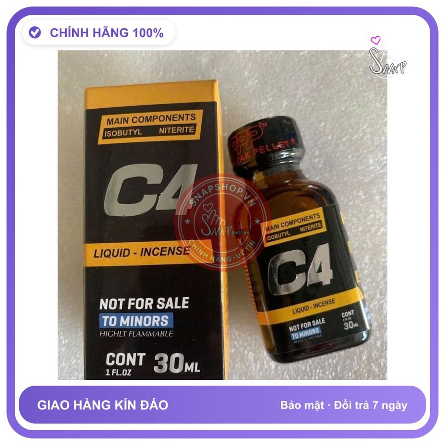 Chai hít tăng khoái cảm Popper C4 30ml Popper 30ml, giá sỉ, che tên sản phẩm bảo mật kín đáo 082514