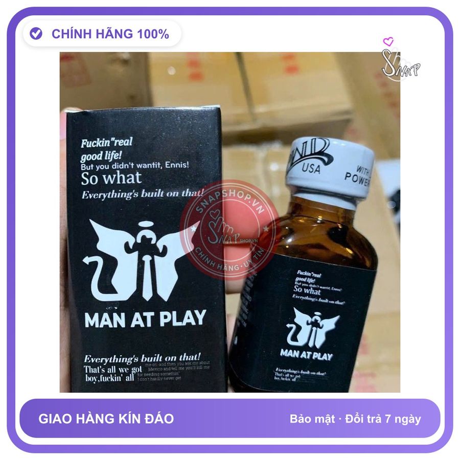 Chai hít tăng khoái cảm Popper MAN AT PLAY 30ml Popper 30ml USA, Giá Sỉ, che tên sản phẩm bảo mật kín đáo 06954
