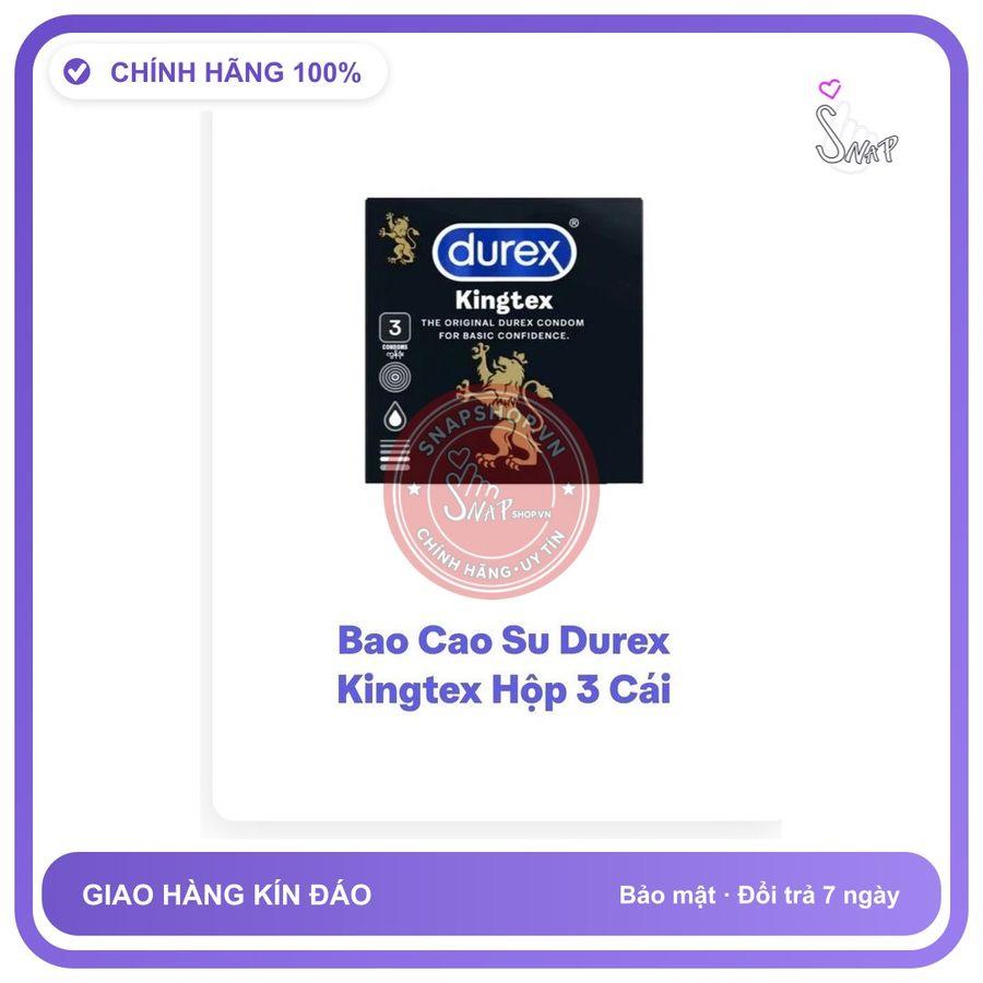 Bao cao su Durex Bao cao su durex hộp 3 cái, chính hãng, che tên sản phẩm bảo mật kín đáo