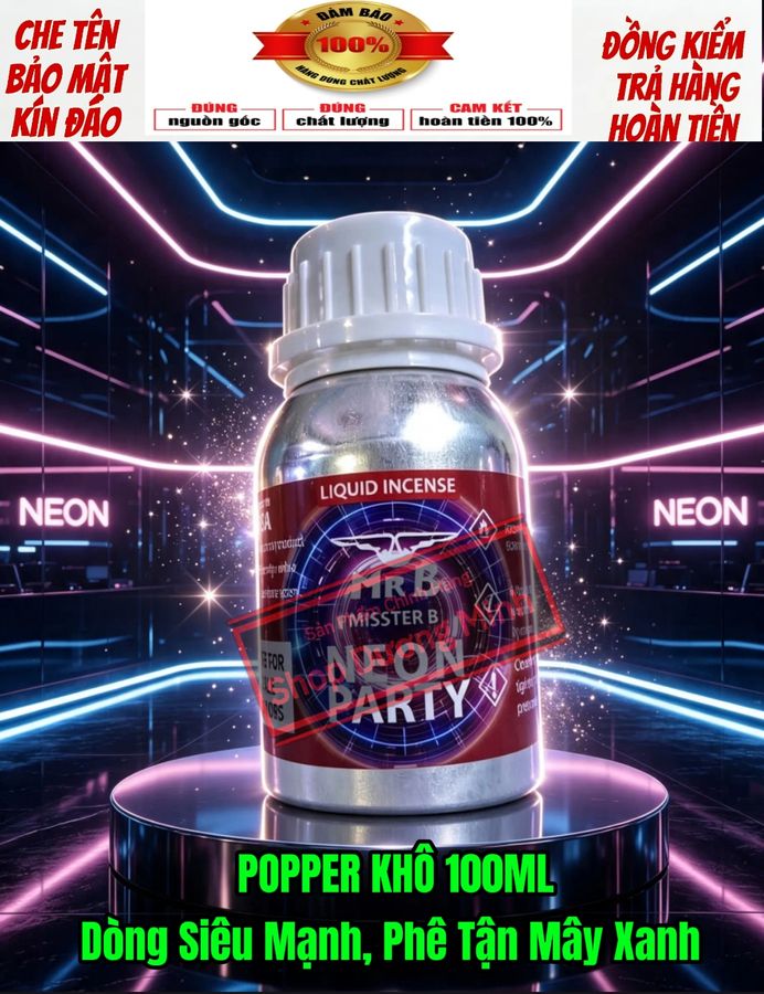 ( Hàng Công Ty) Popper Khô Neon Party 100ml, Siêu Mạnh, Phê Gấp Mấy Lần Popper Thường, Giá Ưu Đãi 