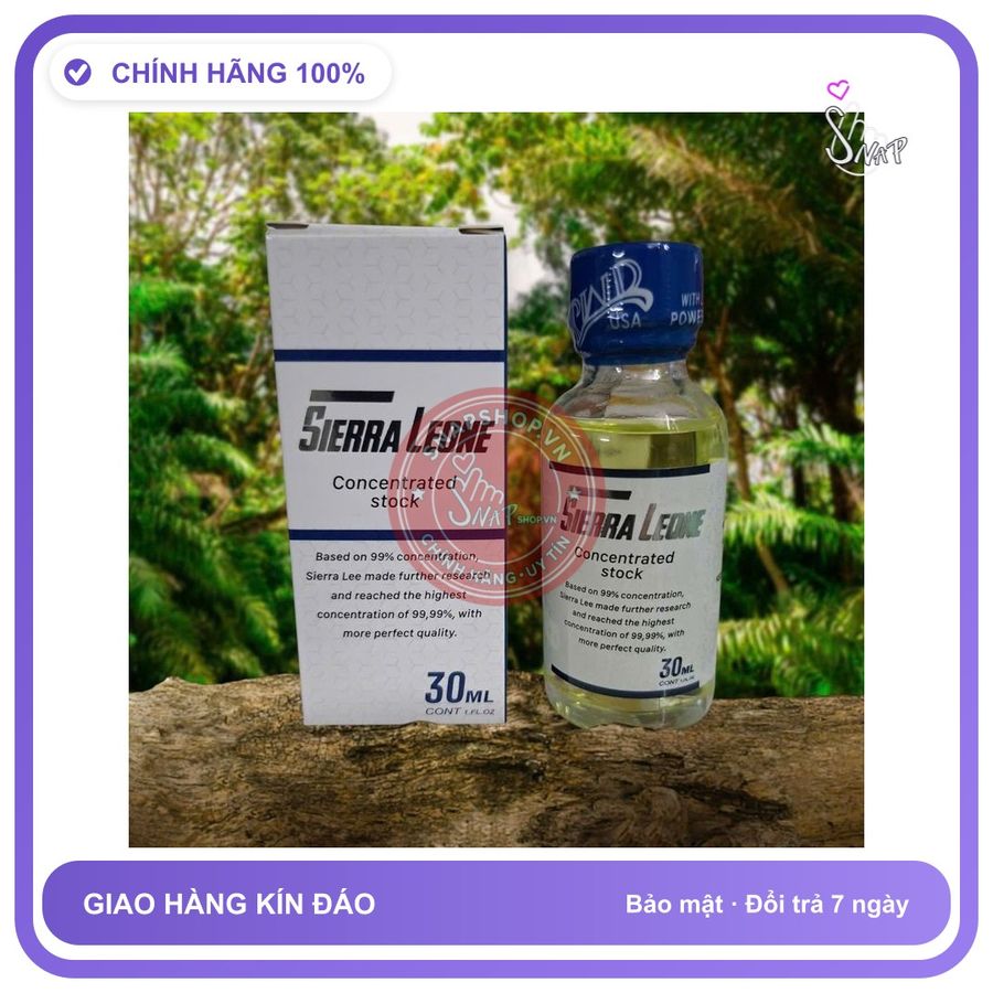 Chai hít tăng khoái cảm Popper Sierra Leone 30ml Popper 30ml USA, Hàng Chính Hãng,cho ng lờn, che tên sản phẩm bảo mật kín đáo