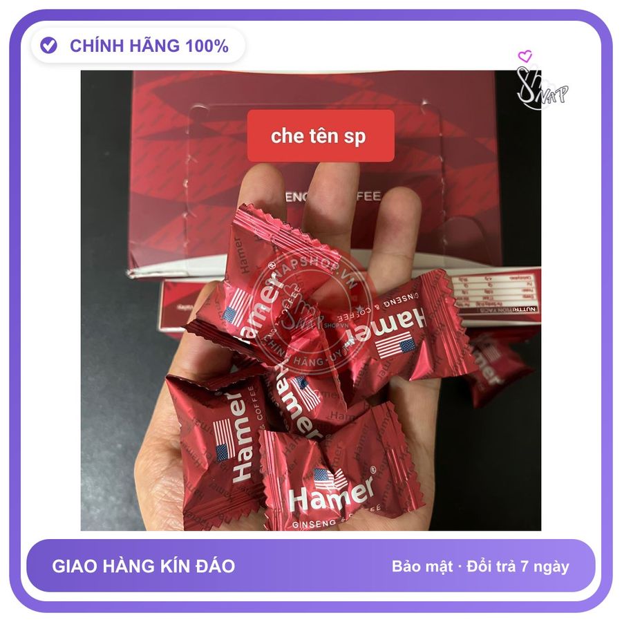 Viên uống hỗ trợ sinh lý nam Hamer Kẹo Hamer Giúp Cương Cứng, Lâu Ra, che tên sản phẩm bảo mật kín đáo