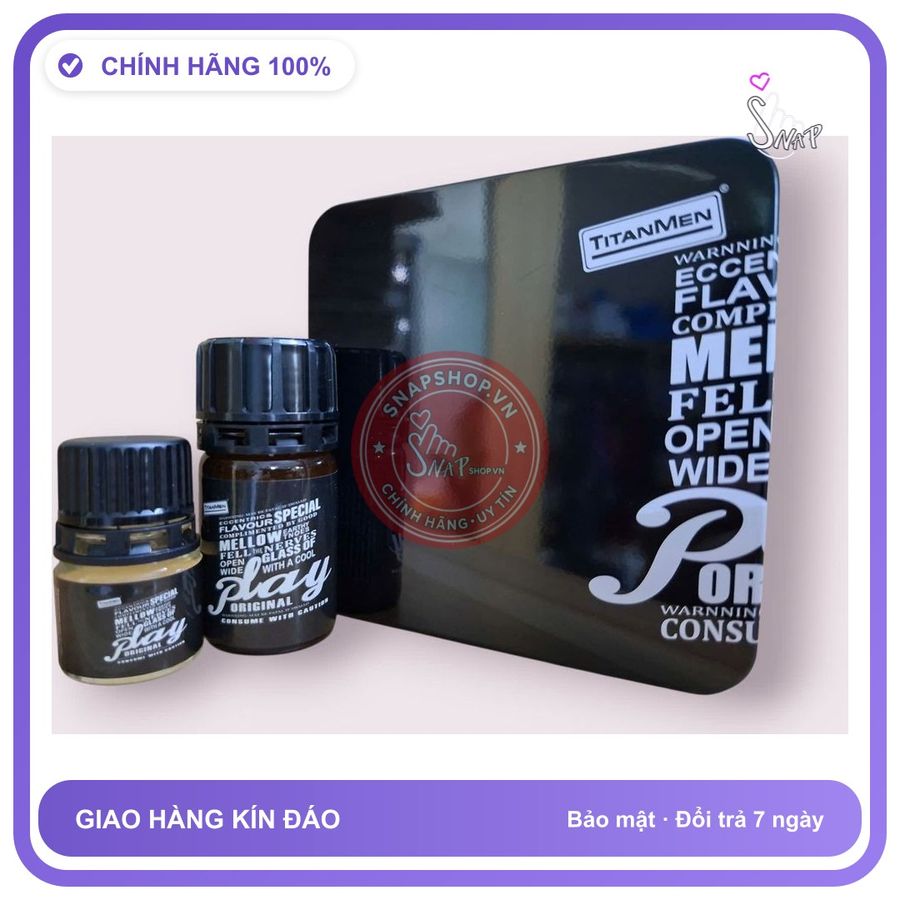 Chai hít tăng khoái cảm Popper Play 40ml Popper combo cao cấp 40ml + 20ml, Hàng Chính Hãng Cực Mạnh, Phê Lâu, che tên sản phẩm bảo mật kín đáo