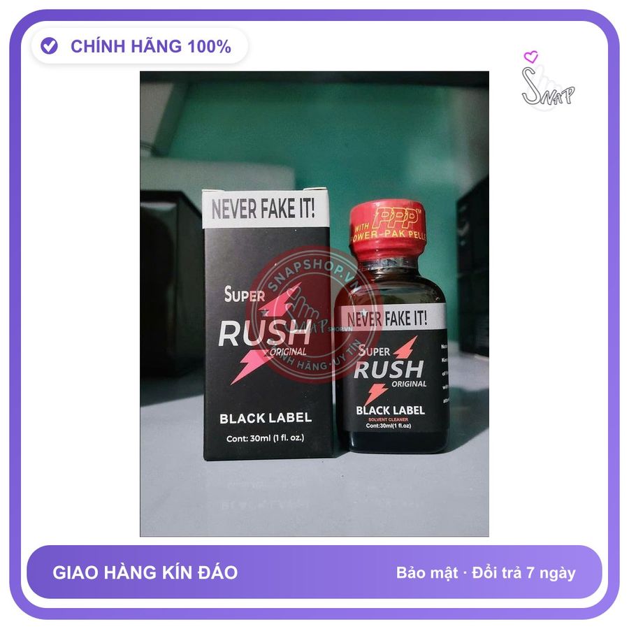 Chai hít tăng khoái cảm Popper Super Rush Popper Mỹ 30?l, Cục Mạnh, Hàng Chính Hãng, che tên sản phẩm bảo mật kín đáo